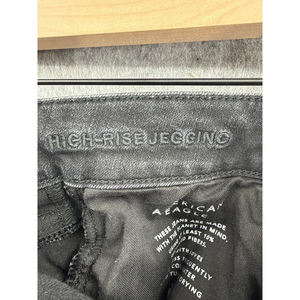 American Eagle Black High Rise Jegging Legging Mom Jeans Size 6 - Picture 4 of 5